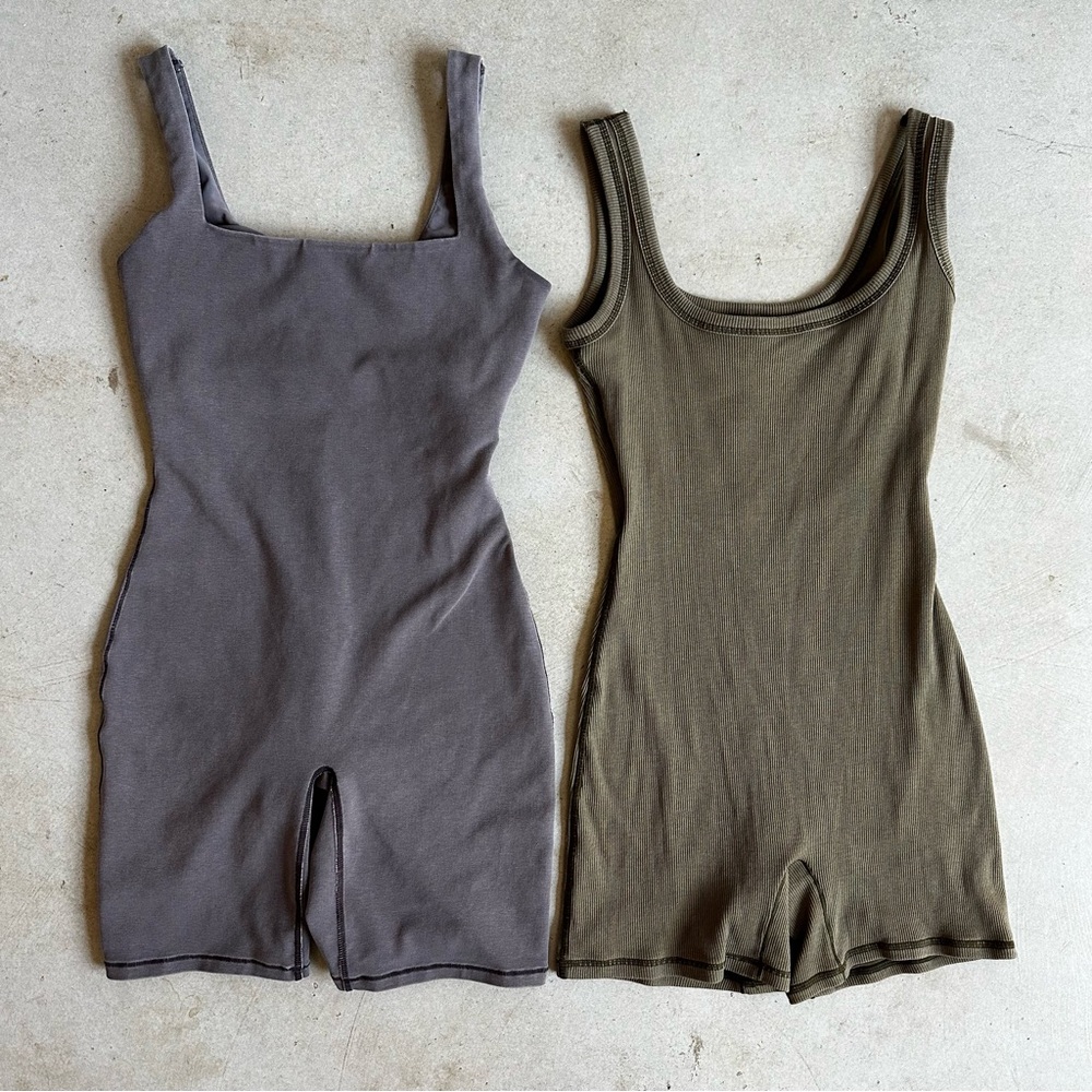 SKIMS Purple and Olive Bodysuits - size small